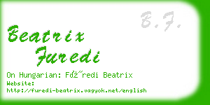 beatrix furedi business card